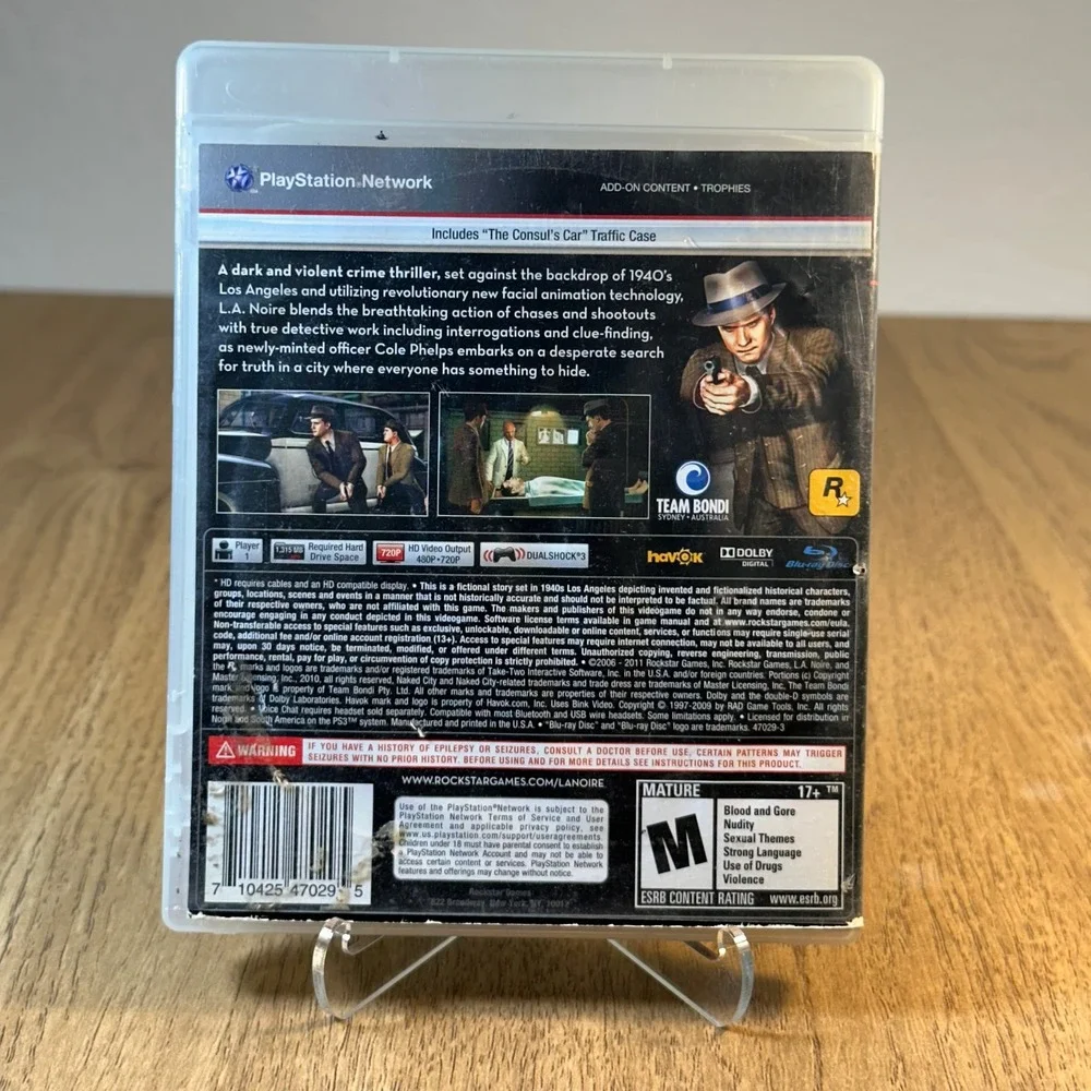 Rockstar Games L.A. Noire PS3 Sony PlayStation 3 Good Condition Action Thriller - Picture 5 of 8
